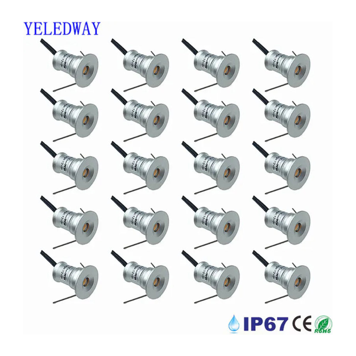 YELEDWAY Mini LED Einbauleuchte IP67 Wasserdicht 12V aus Edelstahl und Aluminium für Garten und Landschaftsbau - Bild 1