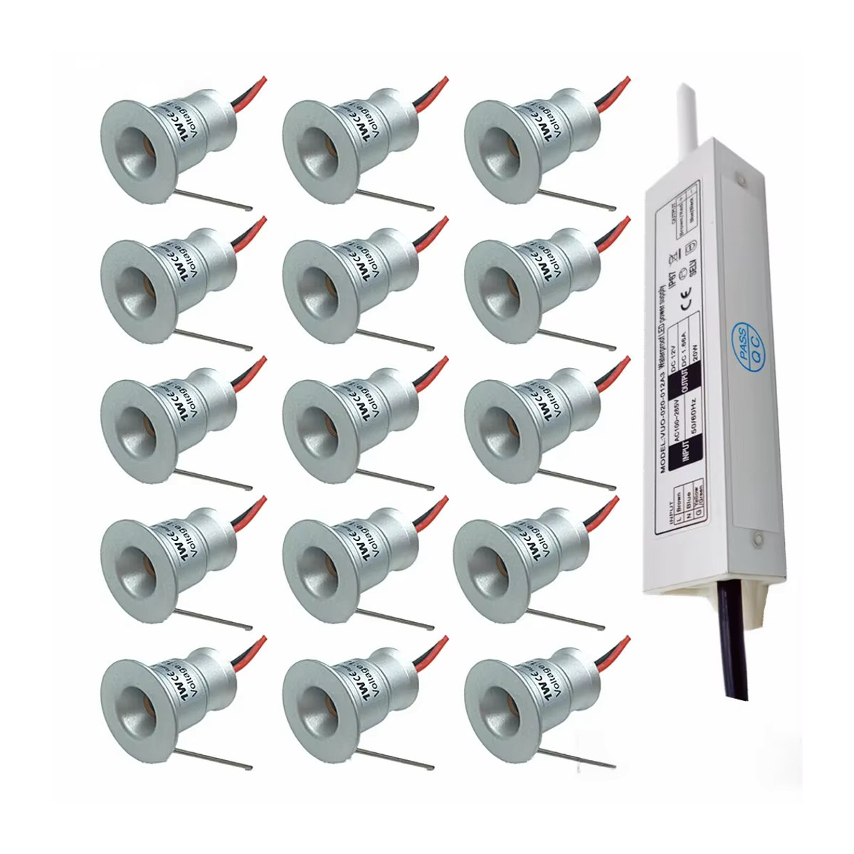 YELEDWAY Mini LED Einbaustrahler 12V IP65 aus Aluminium in Weiß, Schwarz oder Silber mit Treiber - Bild 4