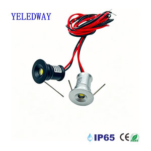 YELEDWAY Mini LED-Einbaustrahler in Schwarz, 1W dimmbarer Downlight aus Aluminium für Vitrinen, Schränke und Küchen