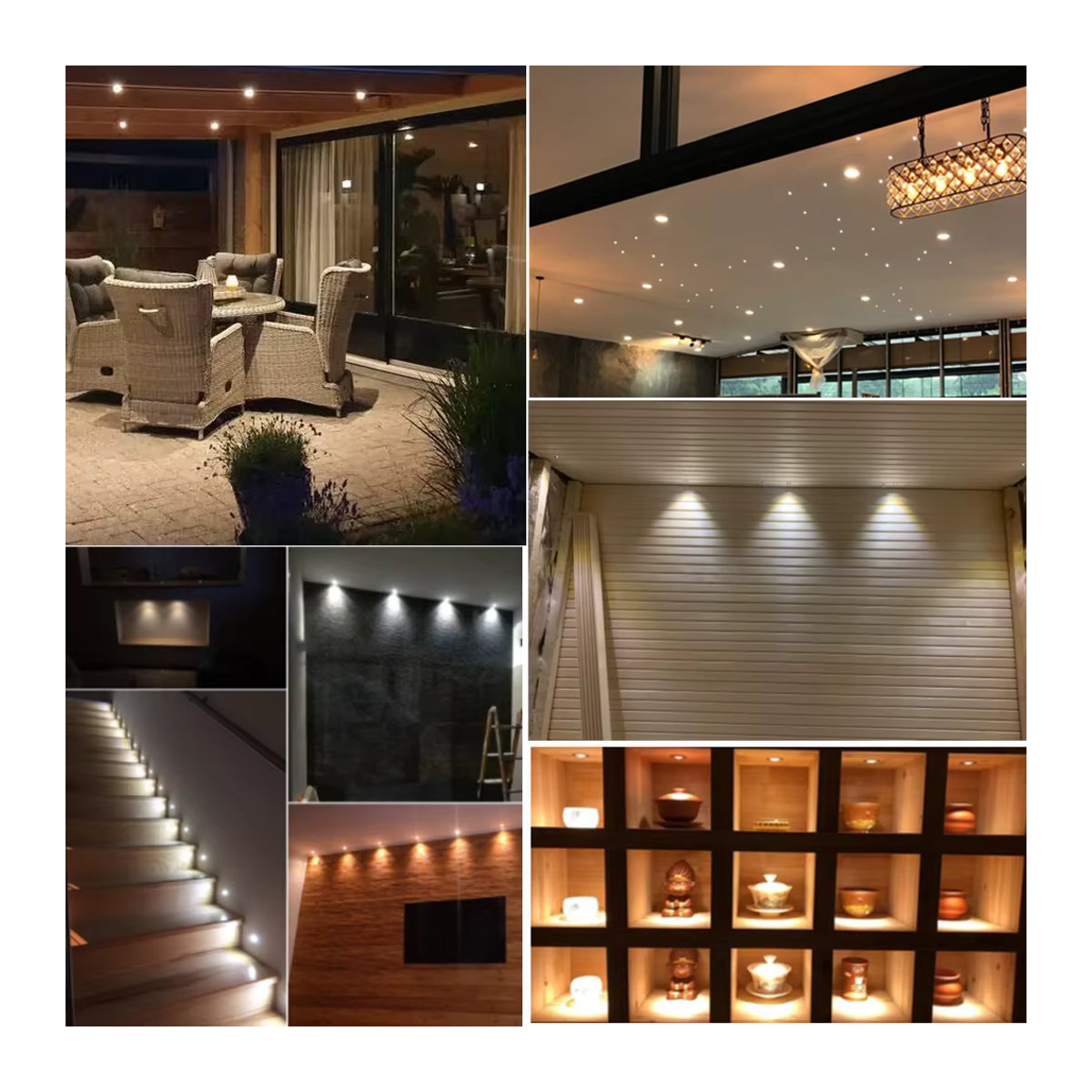 YELEDWAY Mini LED-Einbaustrahler in Schwarz, 1W dimmbarer Downlight aus Aluminium für Vitrinen, Schränke und Küchen - Bild 2