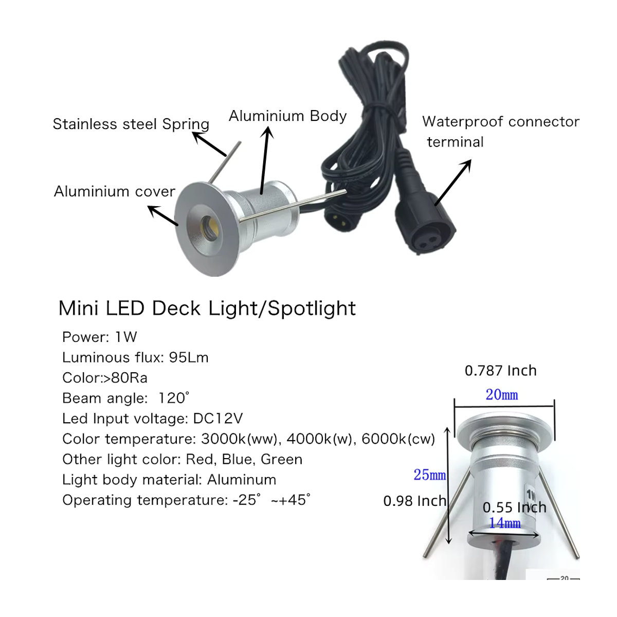 YELEDWAY Mini-LED-Wegeleuchte aus Edelstahl und Aluminium, IP67 wasserdicht, minimalistisches Design für Gartentreppen und Landschaftsbeleuchtung - Bild 3
