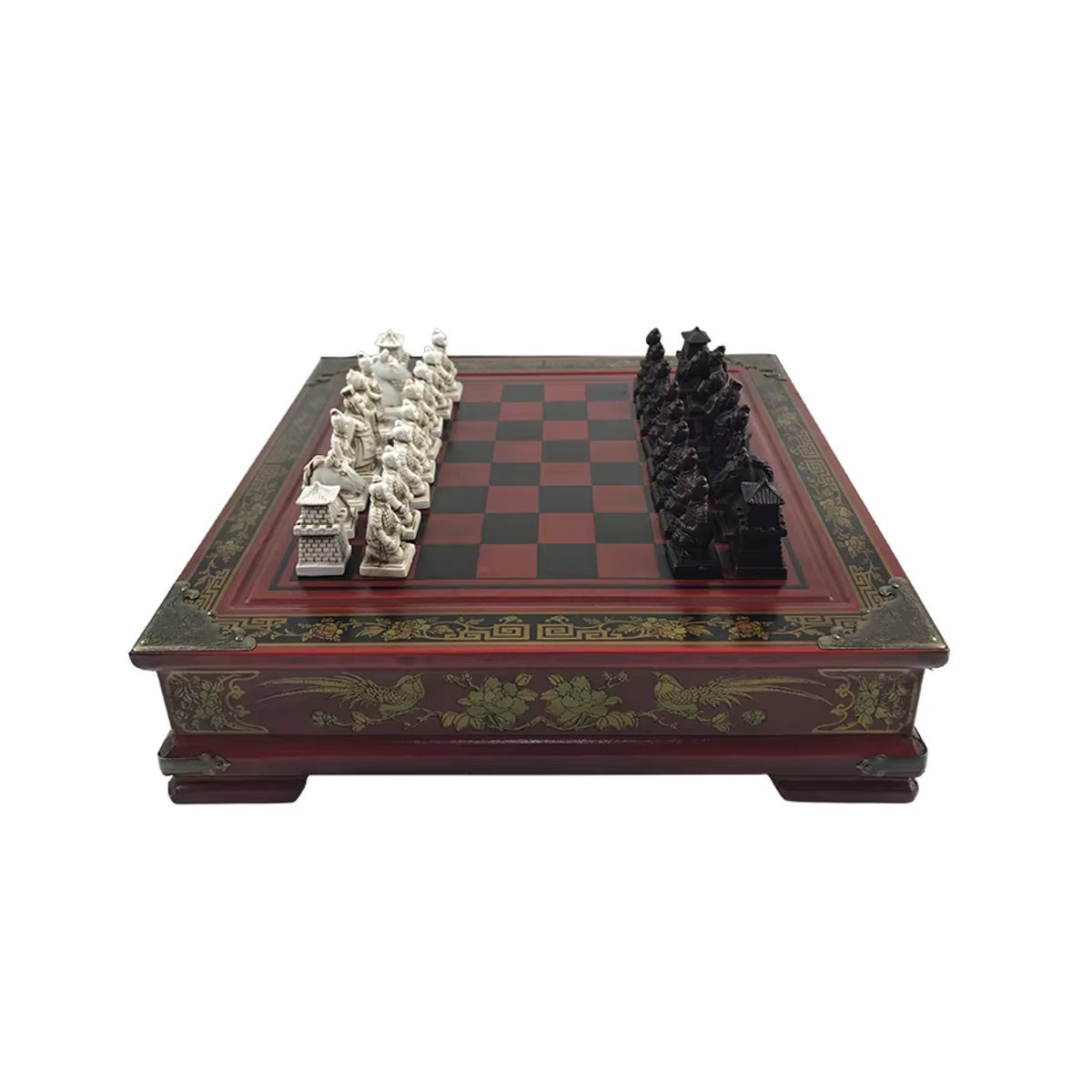 Yernea Retro-Schachspiel-Kollektion Terrakotta-Krieger-Schach aus Kunstharz und Holz, mehrfarbig, Höhe: 26 cm - Bild 7