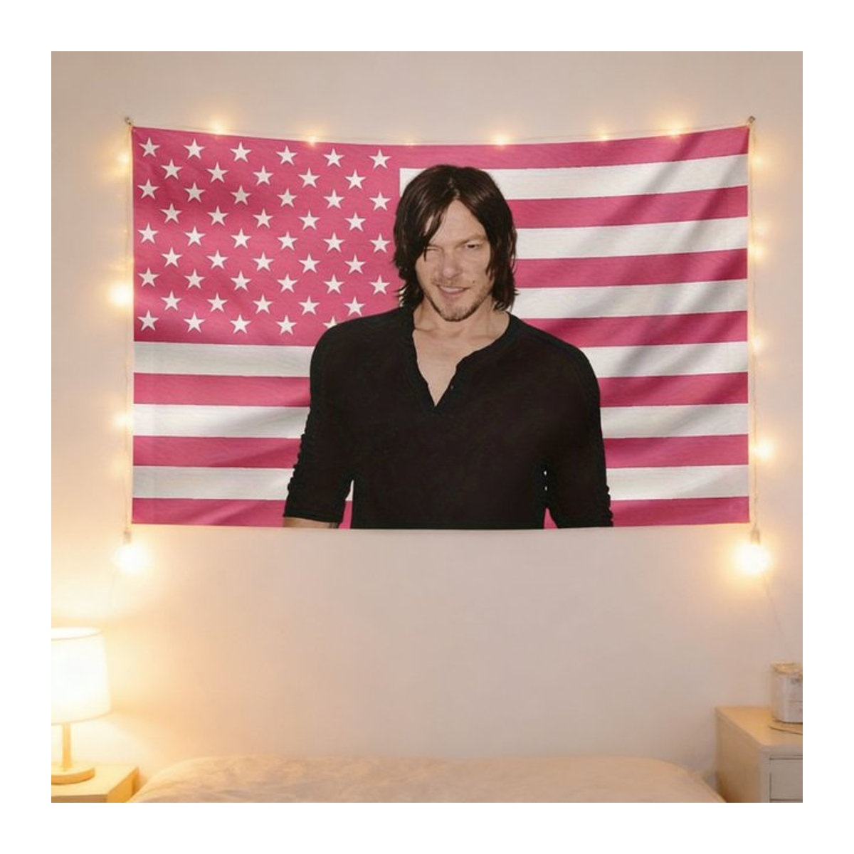 YGHCYUE Daryl Dixon Wandteppich, ästhetische Wandkunst für Schlafzimmer und Schlafsäle, mehrfarbig, B/H: 60 x 60 cm - Bild 1