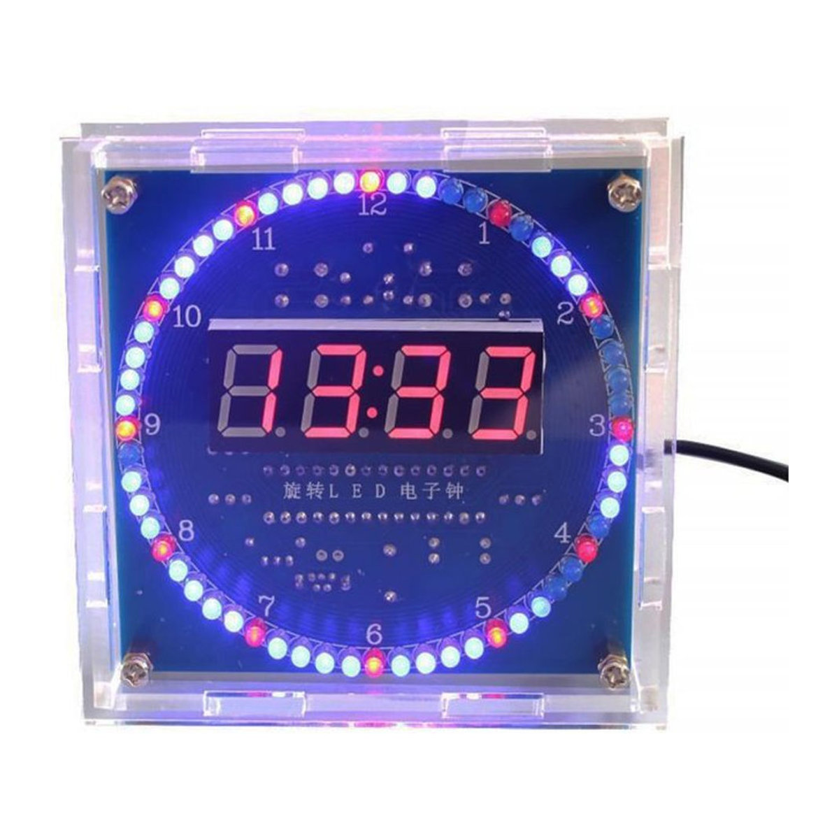 YGZCMH DIY Elektronische LED Digitaluhr Kit mit Temperaturanzeige und Lichtsteuerung in Blau - Bild 1