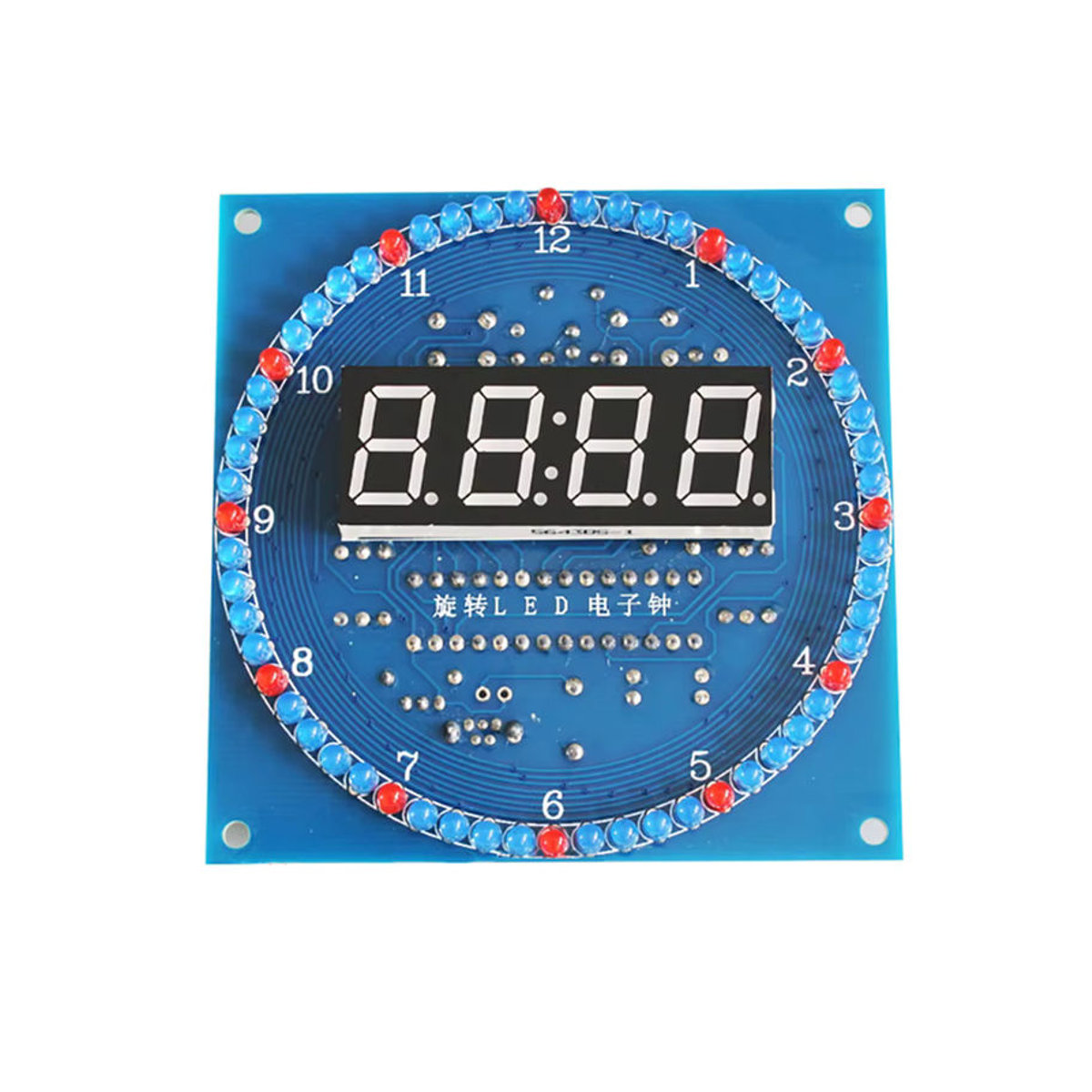 YGZCMH DIY Elektronische LED Digitaluhr Kit mit Temperaturanzeige und Lichtsteuerung in Blau - Bild 2