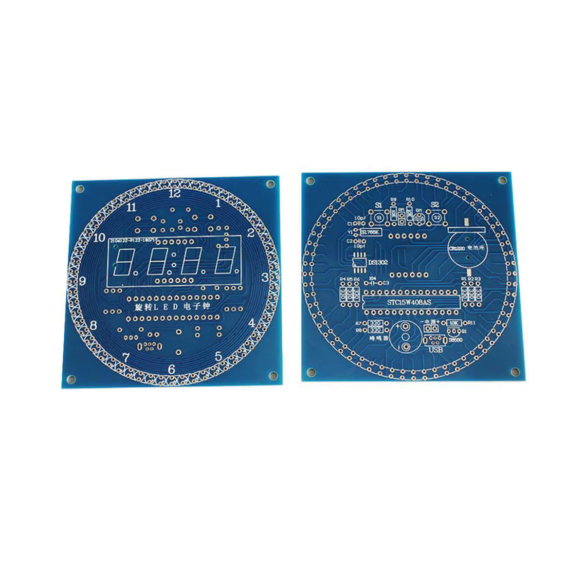 YGZCMH DIY Elektronische LED Digitaluhr Kit mit Temperaturanzeige und Lichtsteuerung in Blau - Bild 3
