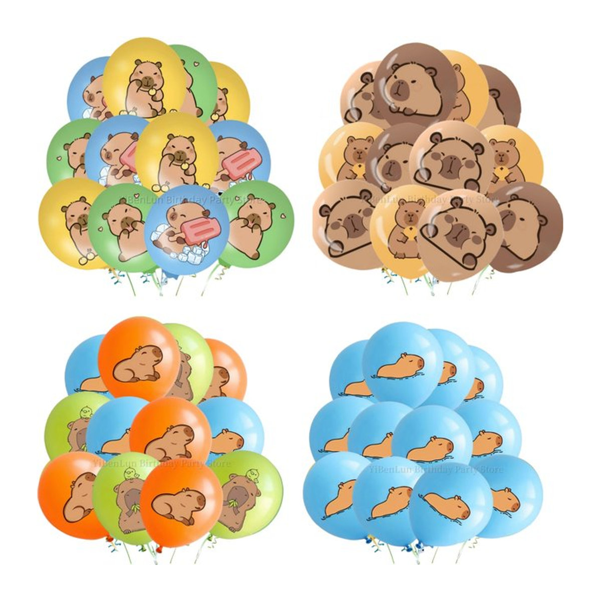 Yibenlun Capybara Latex Ballons Mehrfarbig für Geburtstag und Kinderparty Dekoration - Bild 1