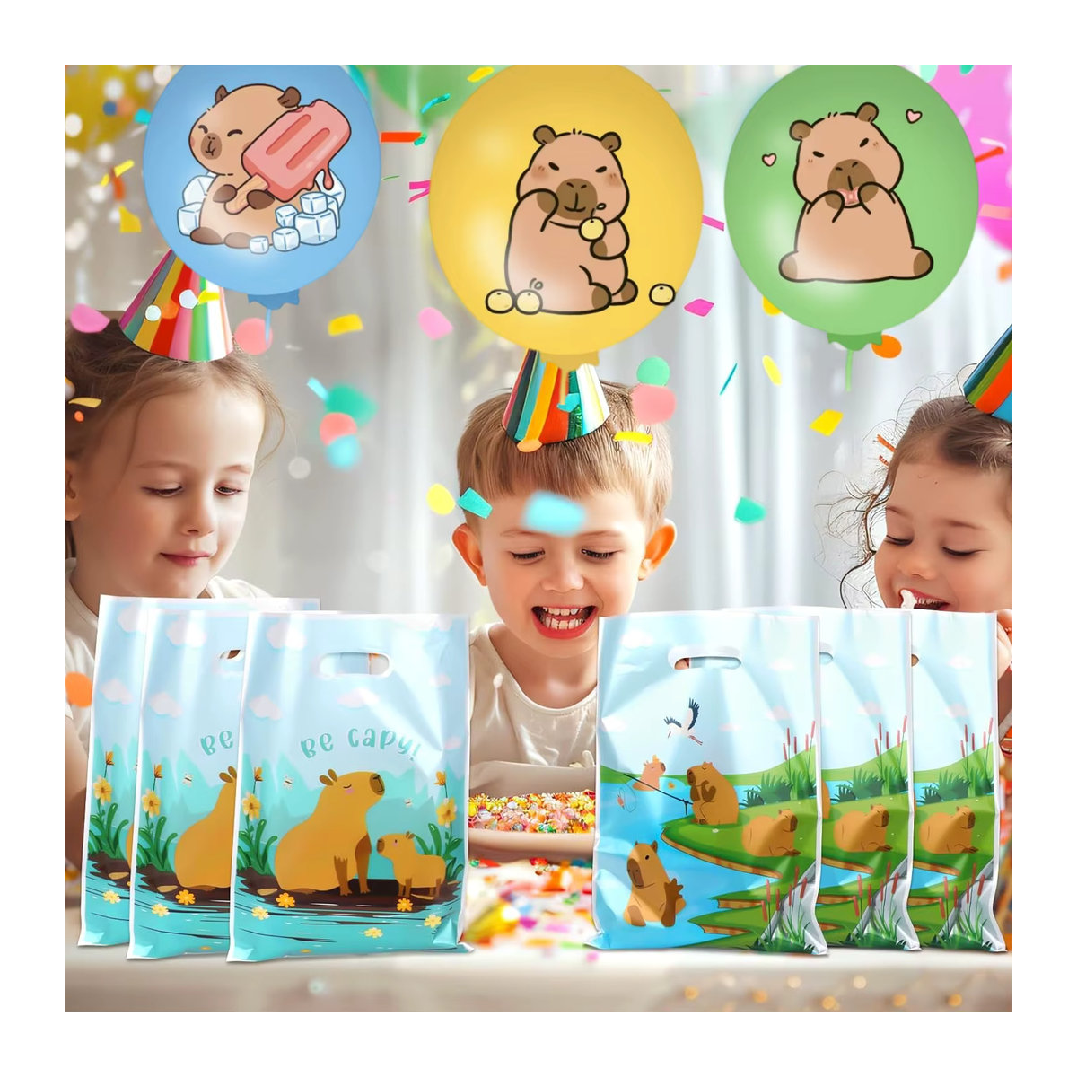 Yibenlun Capybara Latex Ballons Mehrfarbig für Geburtstag und Kinderparty Dekoration - Bild 4