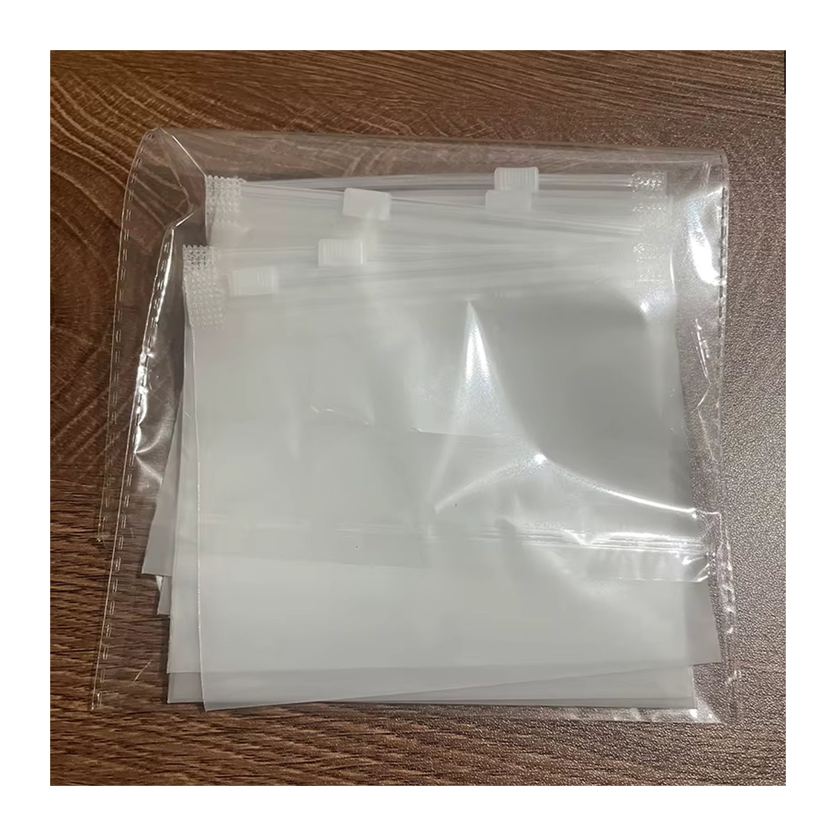 Yidensy Zipper Kunststoff Taschen 10er Set Halb Transparent Matt Weiß B: 12 cm, H: 10 cm Schmuckbeutel für Halsketten, Ohrringe und Haarspangen - Bild 5