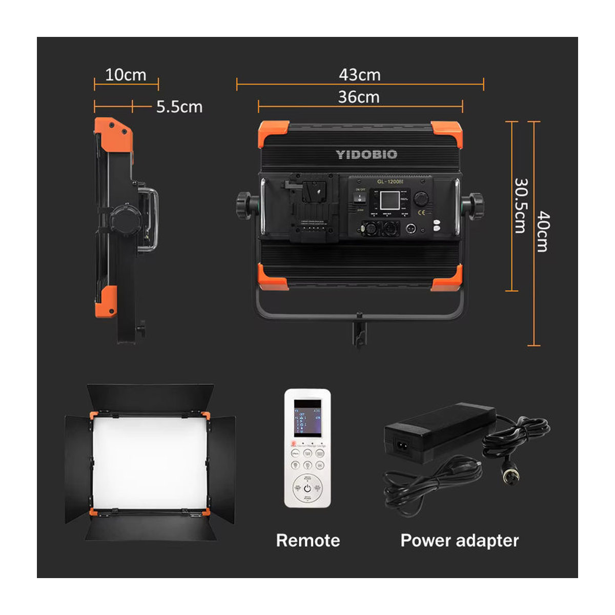 Yidoblo GL1200BI LED-Videoleuchte 120 W mit 10 Lichteffekten und zweifarbiger Fotobeleuchtung für Live-Streaming und Kino - Bild 6