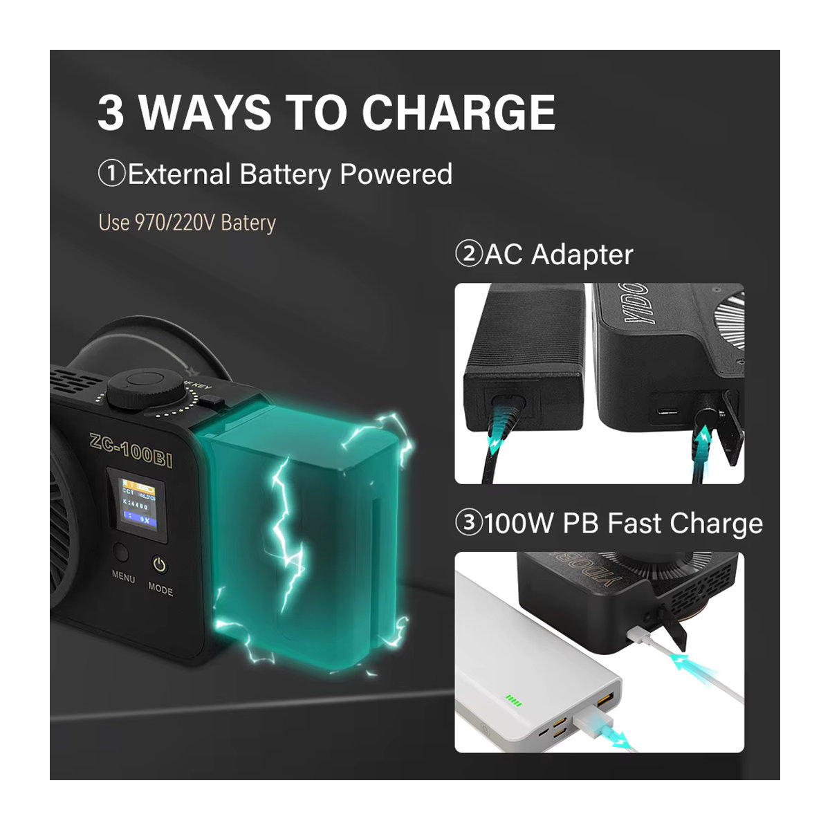 Yidoblo LED Taschenfülllicht 100 W dimmbar mit - Bild 5