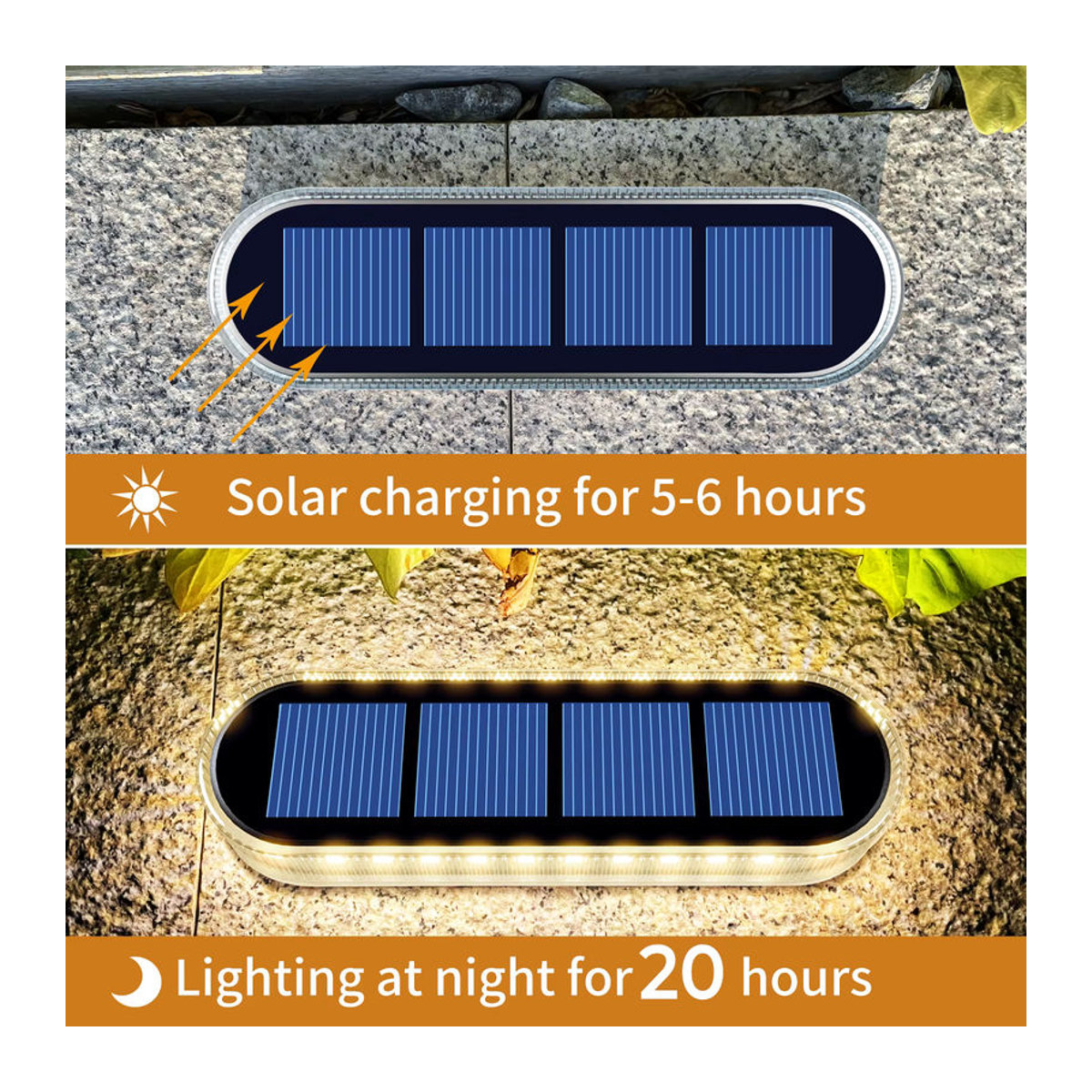 Yilaie LED Solar-Gartenleuchten Schwarz IP68 Wasserdicht Minimalistisch für Treppen, Zaun und Terrasse - Bild 2