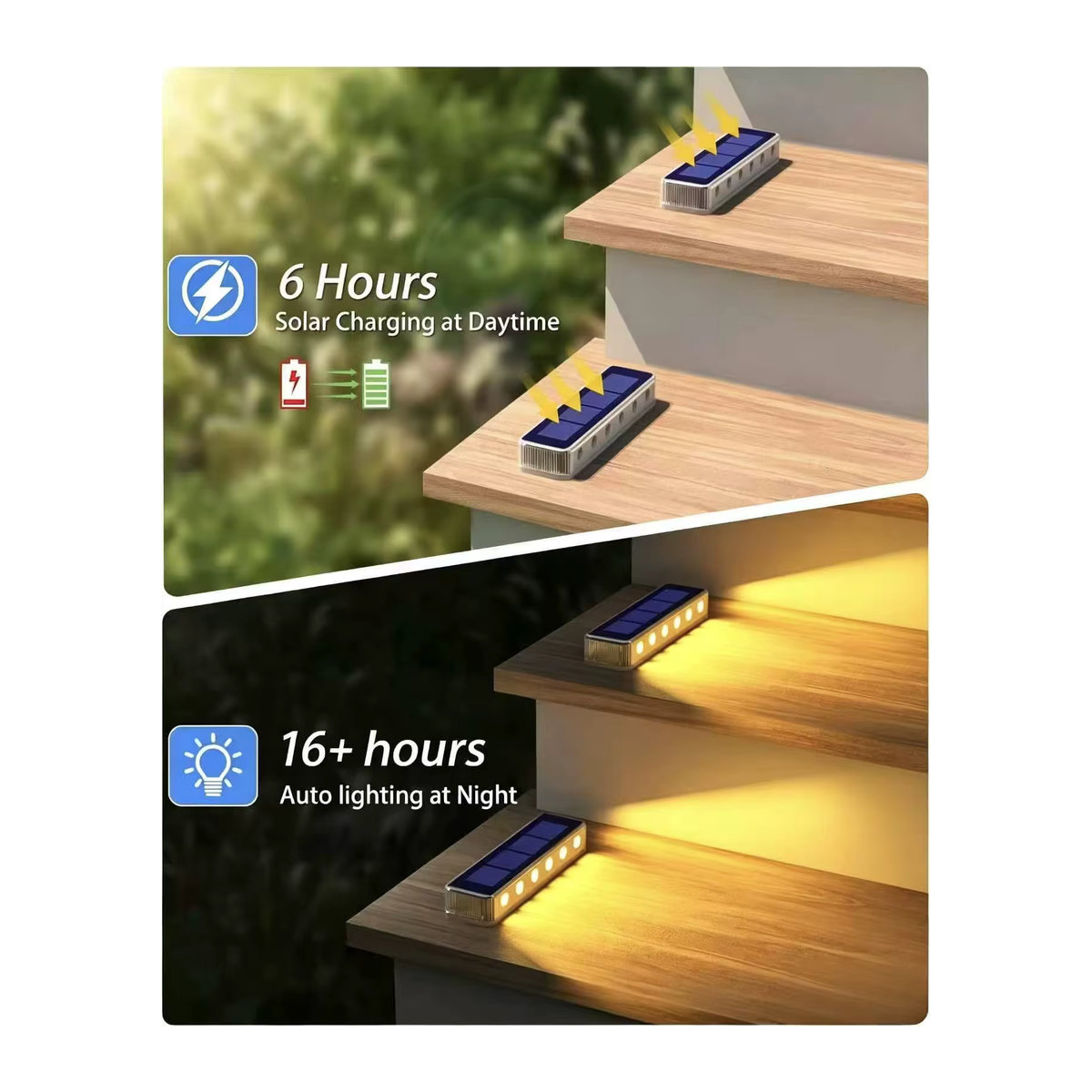 Yilaie LED Solar Wegeleuchten im 4er Pack, Blau, Wasserdicht IP68, Moderne Solar Treppenlichter für Außen - Bild 4