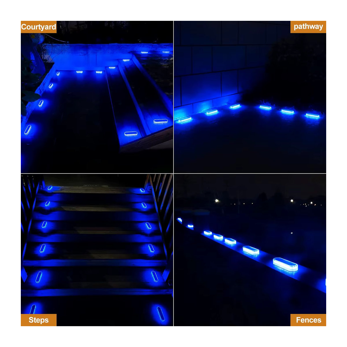 Yilaie Solar Deck Licht Outdoor Solarleuchte mit 30 LEDs, IP68 wasserdicht, Silber, minimalistisches Design für Geländer, Zaun und Hof - Bild 6