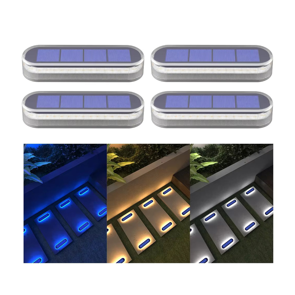 Yilaie Solar Deck Licht Outdoor Solarleuchte mit 30 LEDs, IP68 wasserdicht, Silber, minimalistisches Design für Geländer, Zaun und Hof - Bild 7