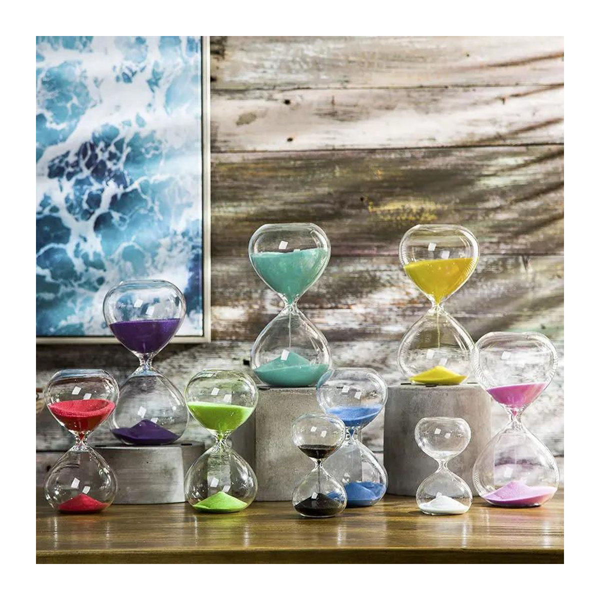 Yiran Furniture Sanduhr aus Glas in Lila für 15 Minuten Zeitmanagement und dekorative Zwecke - Bild 2