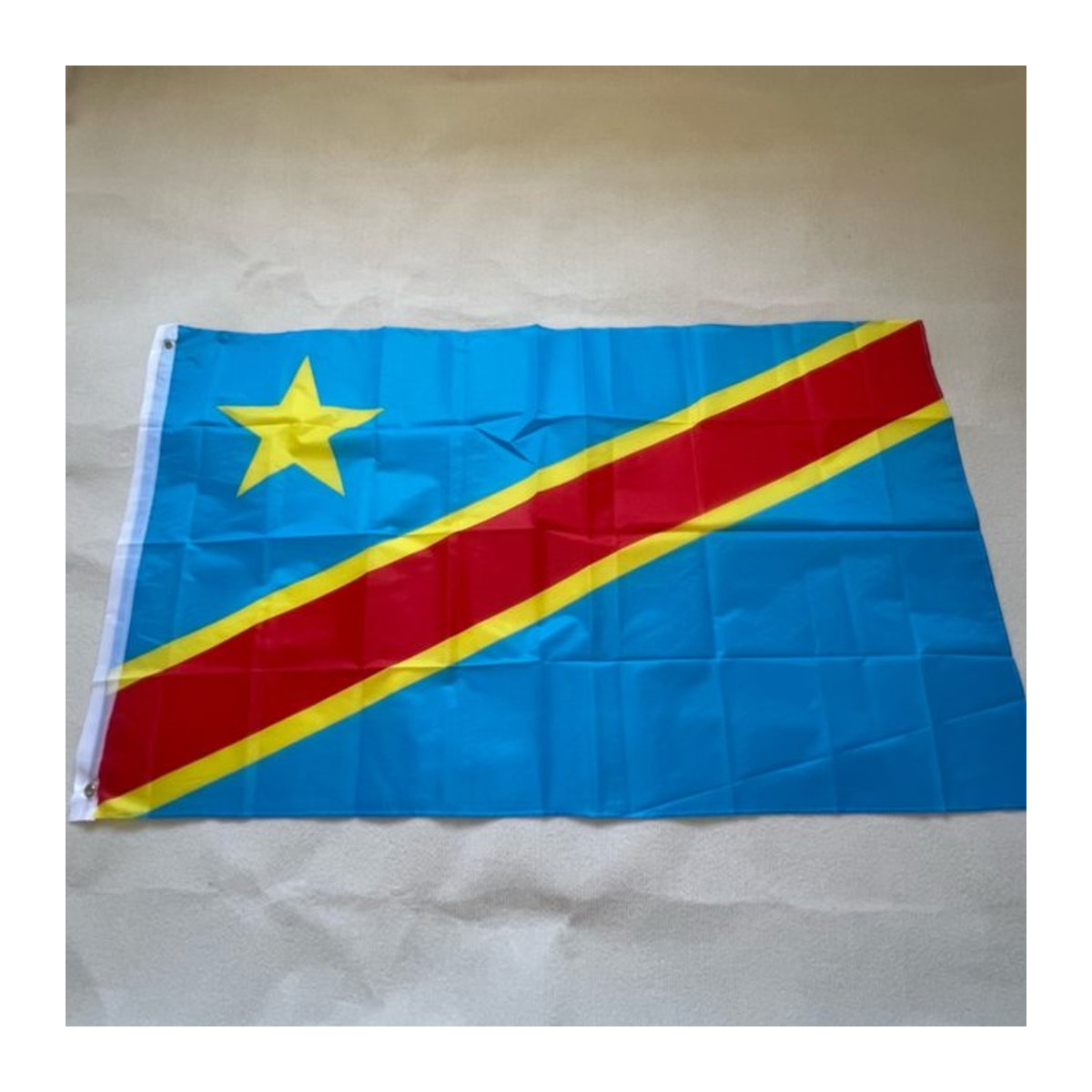 YIXIN Nationalflagge Demokratische Republik Kongo als Banner zur Heimdekoration, mehrfarbig, B: 90 cm, H: 150 cm - Bild 1