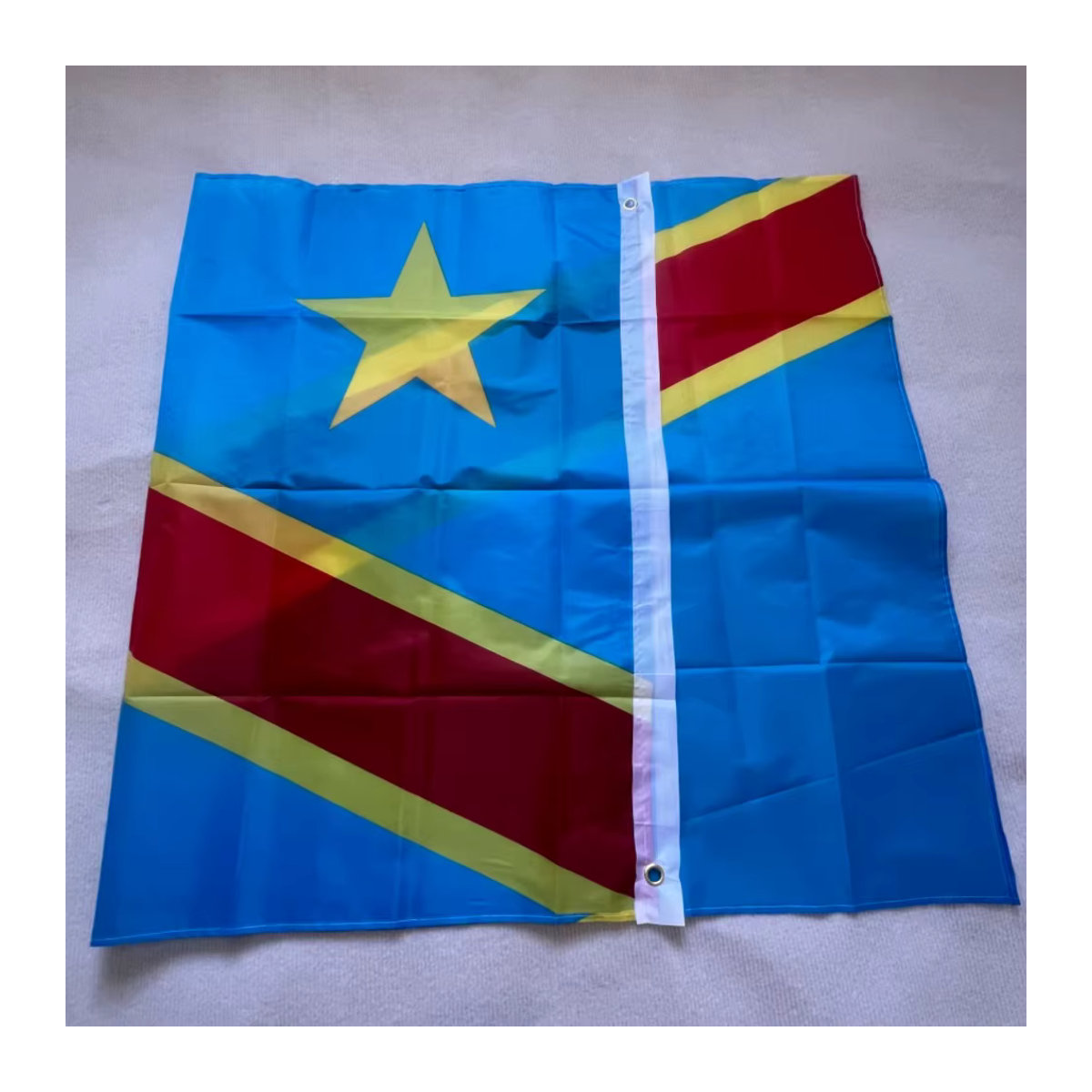 YIXIN Nationalflagge Demokratische Republik Kongo als Banner zur Heimdekoration, mehrfarbig, B: 90 cm, H: 150 cm - Bild 3