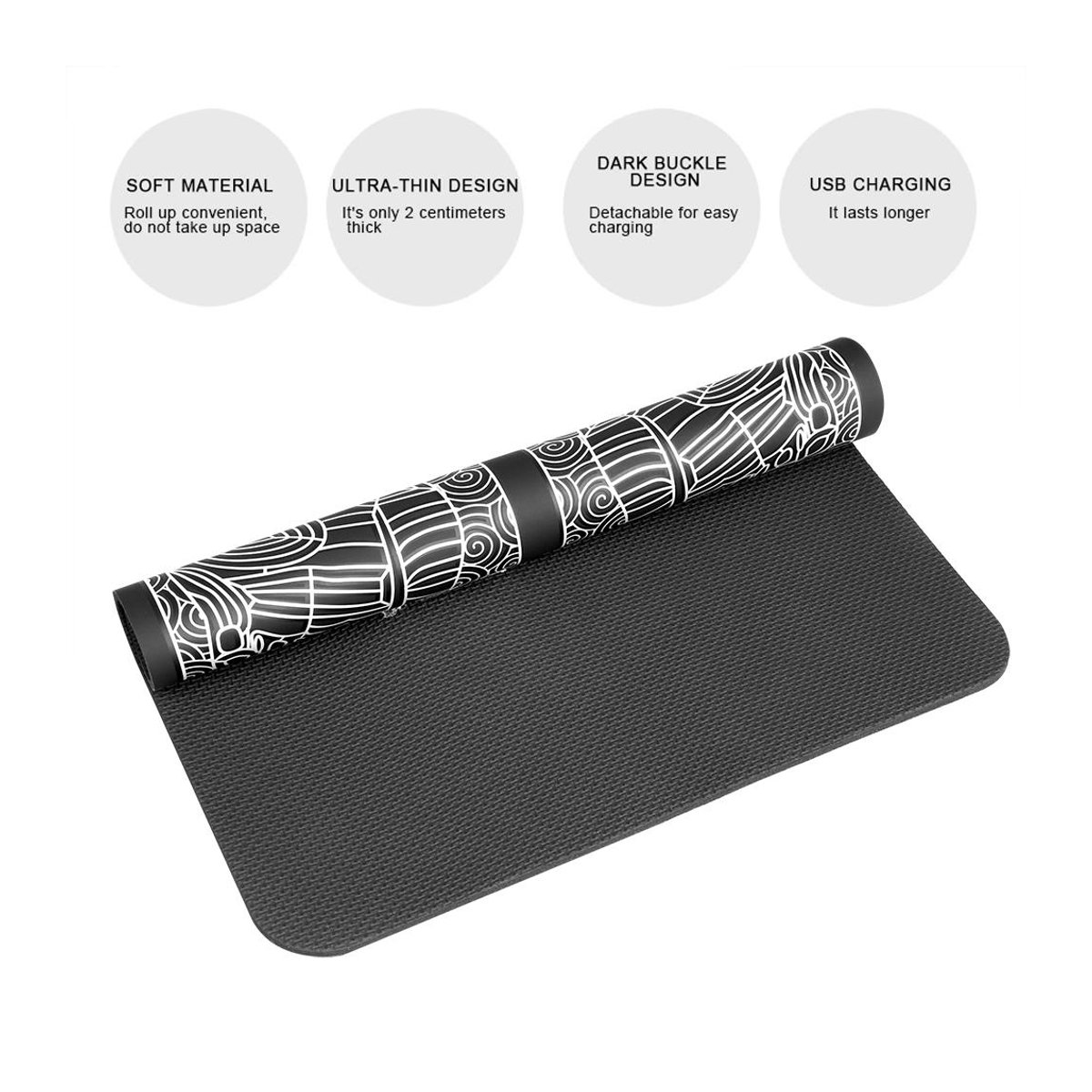 YJMP beauty health Elektrische Fußmassagematte mit EMS und LED-Digitalanzeige in Schwarz aus Leder - Bild 2