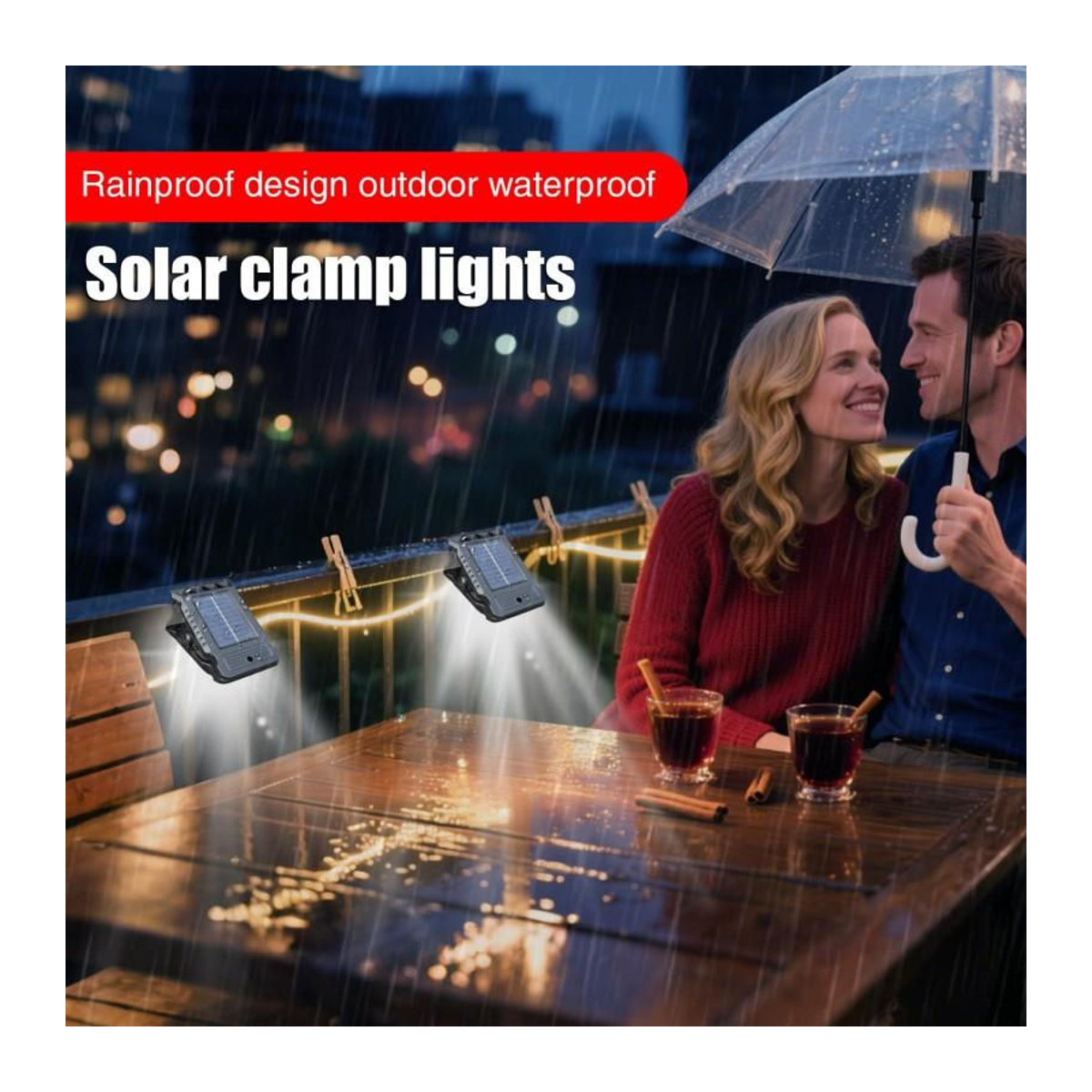 YJMP Super Lighting Clip-on LED Solarleuchte mit smarter Bewegungserkennung, wasserdichte Außenlampe in Schwarz - Bild 5