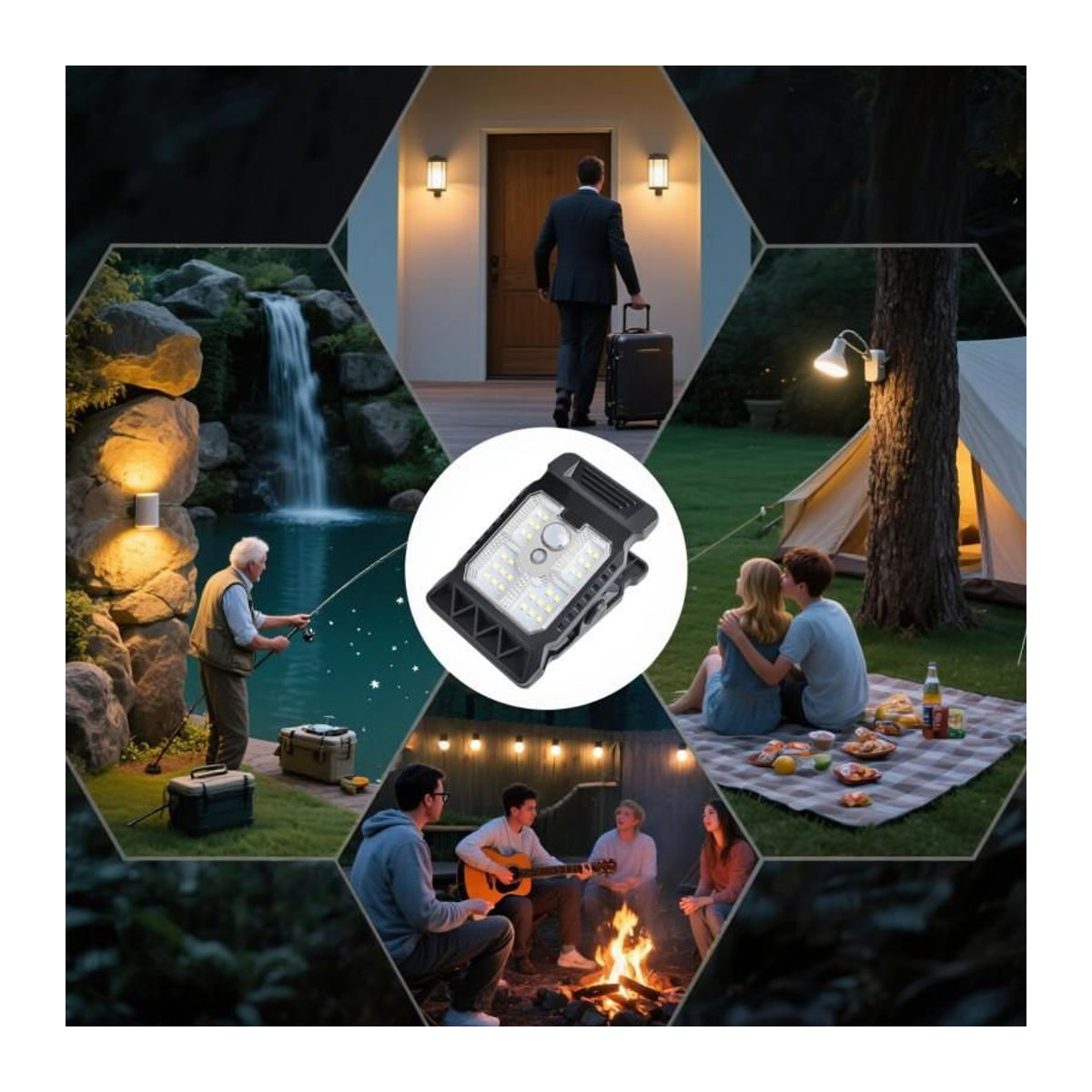 YJMP Super Lighting Clip-on LED Solarleuchte mit smarter Bewegungserkennung, wasserdichte Außenlampe in Schwarz - Bild 7