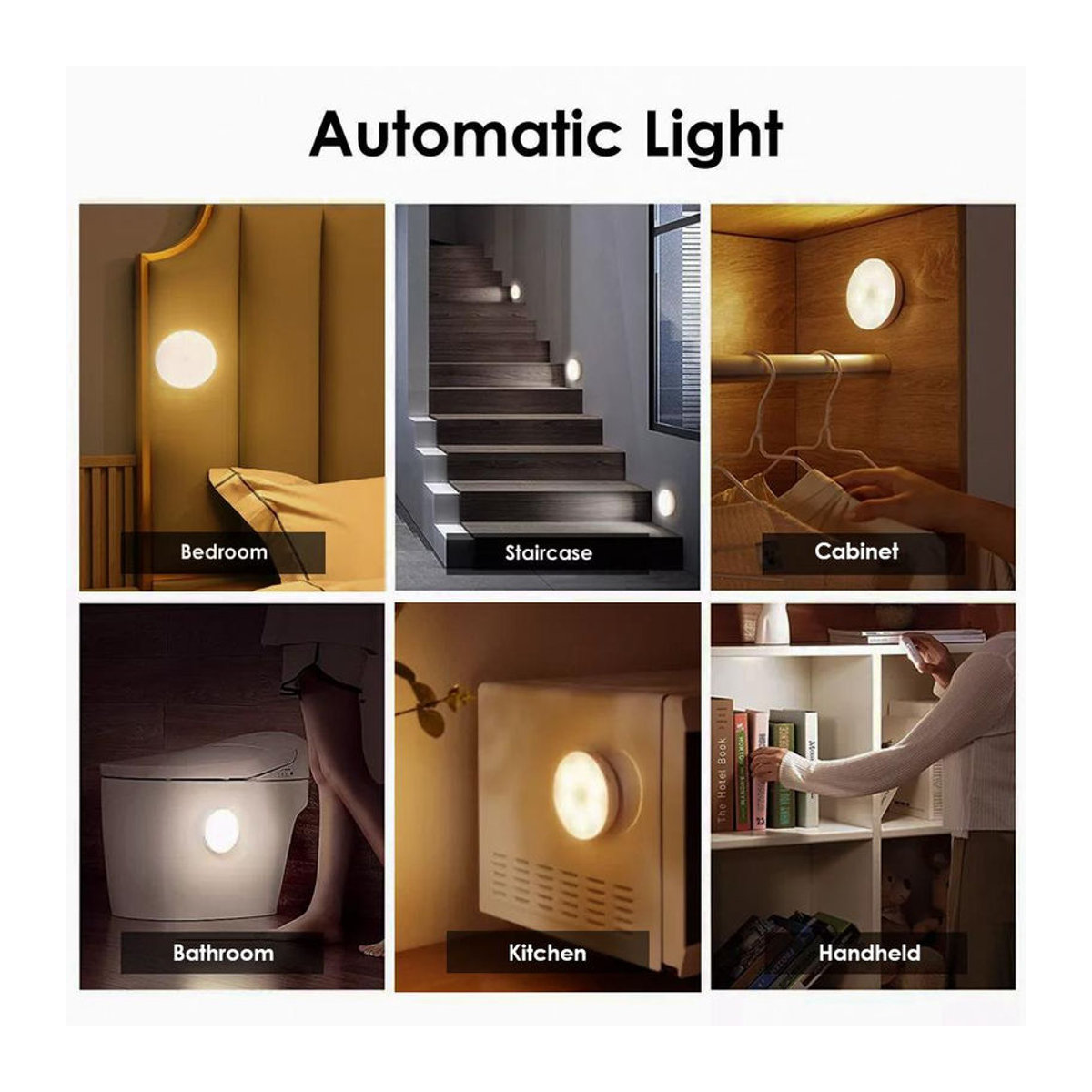 YJMP Super Lighting Induktives LED Nachtlicht in Weiß mit USB-Aufladung und magnetischer Saugung für Kleiderschränke und Flure - Bild 3