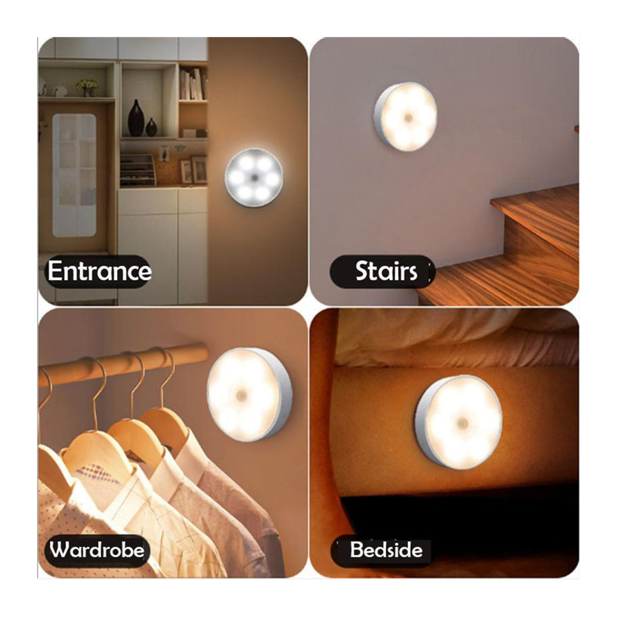 YJMP Super Lighting Induktives LED Nachtlicht in Weiß mit USB-Aufladung und magnetischer Saugung für Kleiderschränke und Flure - Bild 4