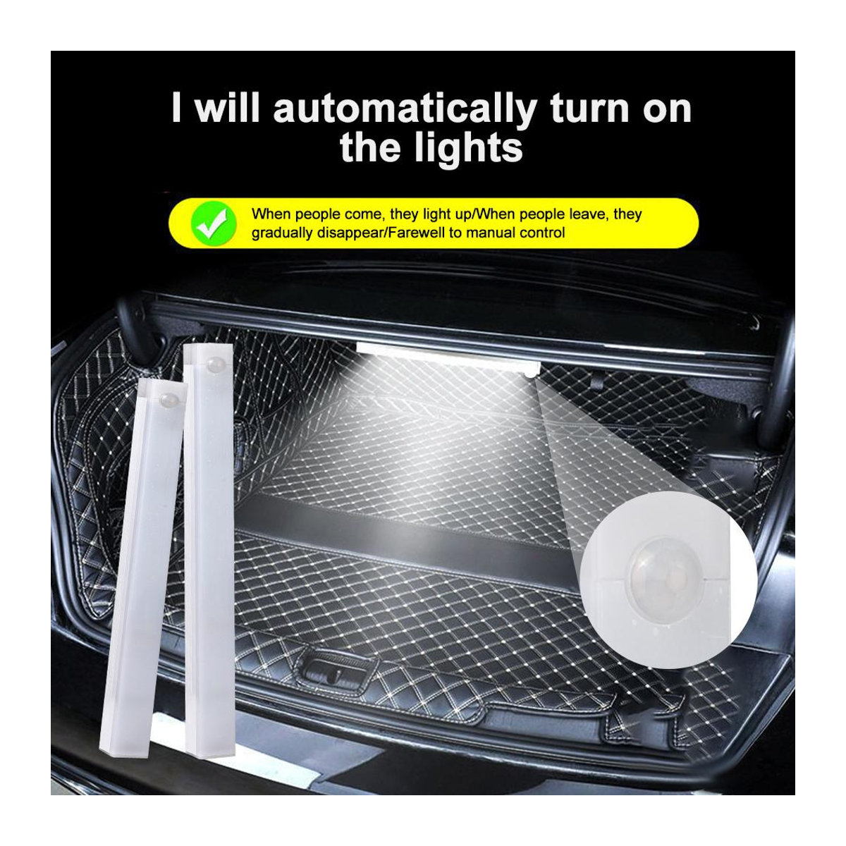 YJMP Super Lighting LED Nachtlicht mit Bewegungssensor, USB aufladbar, ultradünn und kabellos, warmweiß, Breite: 20 cm - Bild 12