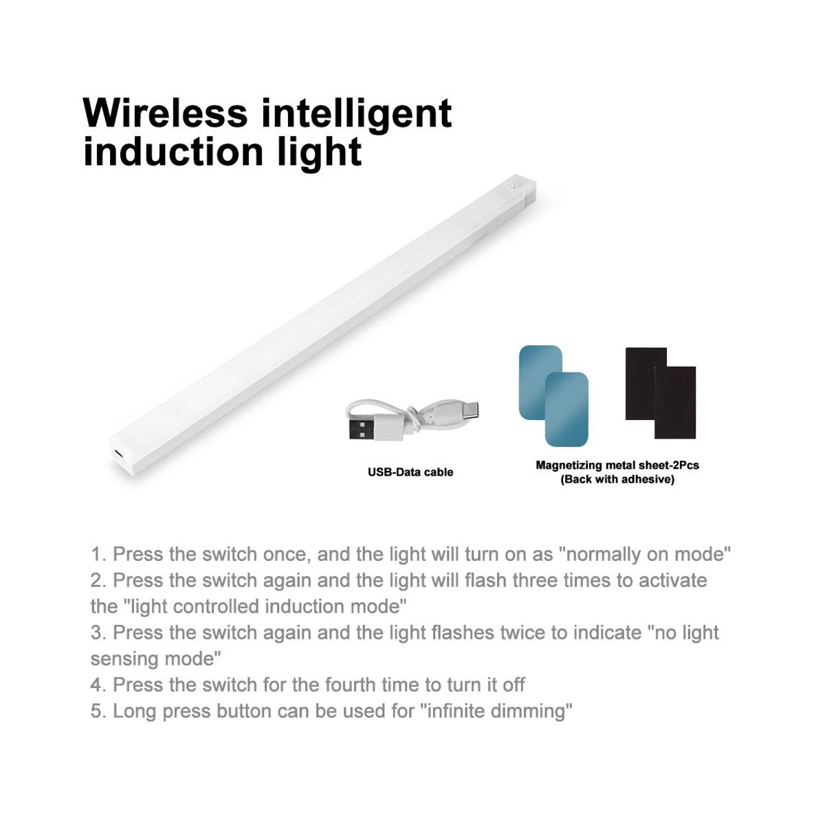 YJMP Super Lighting LED Nachtlicht mit Bewegungssensor, USB aufladbar, ultradünn und kabellos, warmweiß, Breite: 20 cm - Bild 2