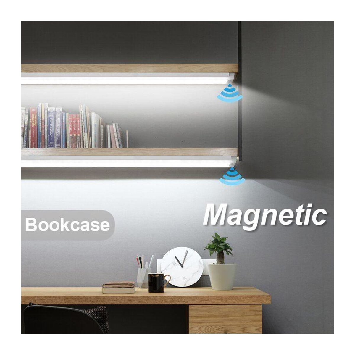 YJMP Super Lighting LED Nachtlicht mit Bewegungssensor, USB aufladbar, ultradünn und kabellos, warmweiß, Breite: 20 cm - Bild 5