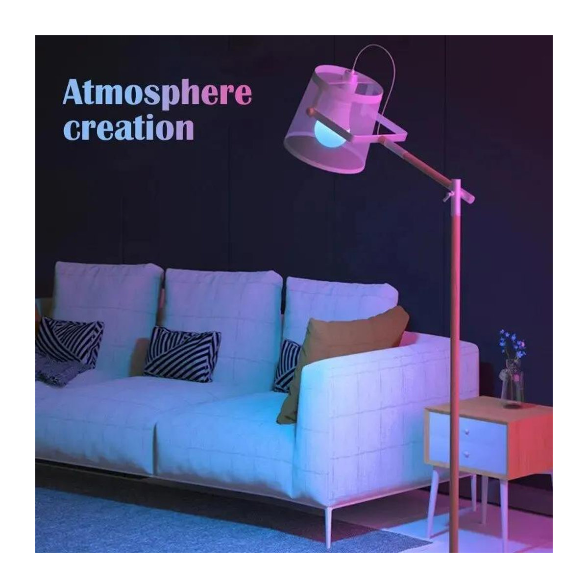 YJMP Super Lighting RGB LED Glühbirne E27 mit 16 Farben, dimmbar und inklusive 24 Tasten Fernbedienung, 2er-Set - Bild 4