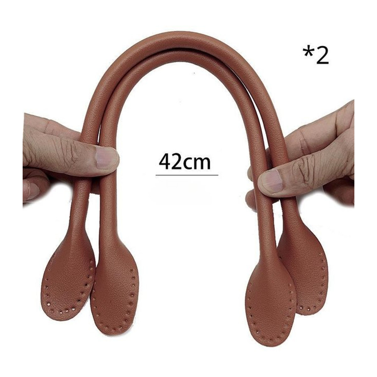 YJSTY Ersatz-Taschengriffe aus PU-Leder für Handtaschen und Gürtel, 42 cm, Braun/Beige - Bild 1