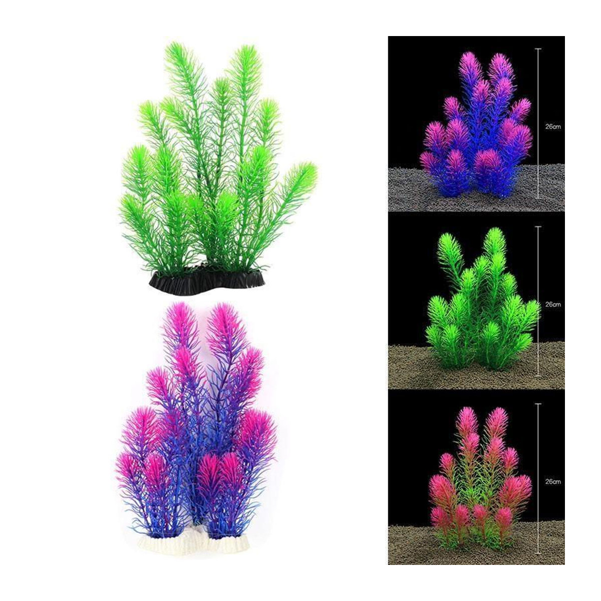 YJSTY Künstliche Wasserpflanzen für dein Aquarium als Dekoration in Grün, Rot und Lila - Bild 2