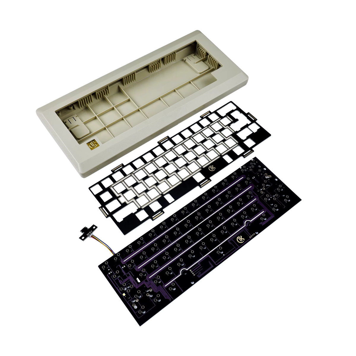 YMDK Retro Mechanische Tastatur Kit M0110 D0110 in Beige mit Hot Swap ANSI ISO Dichtung, Typ C Anschluss und Kunststoff Gehäuse - Bild 3
