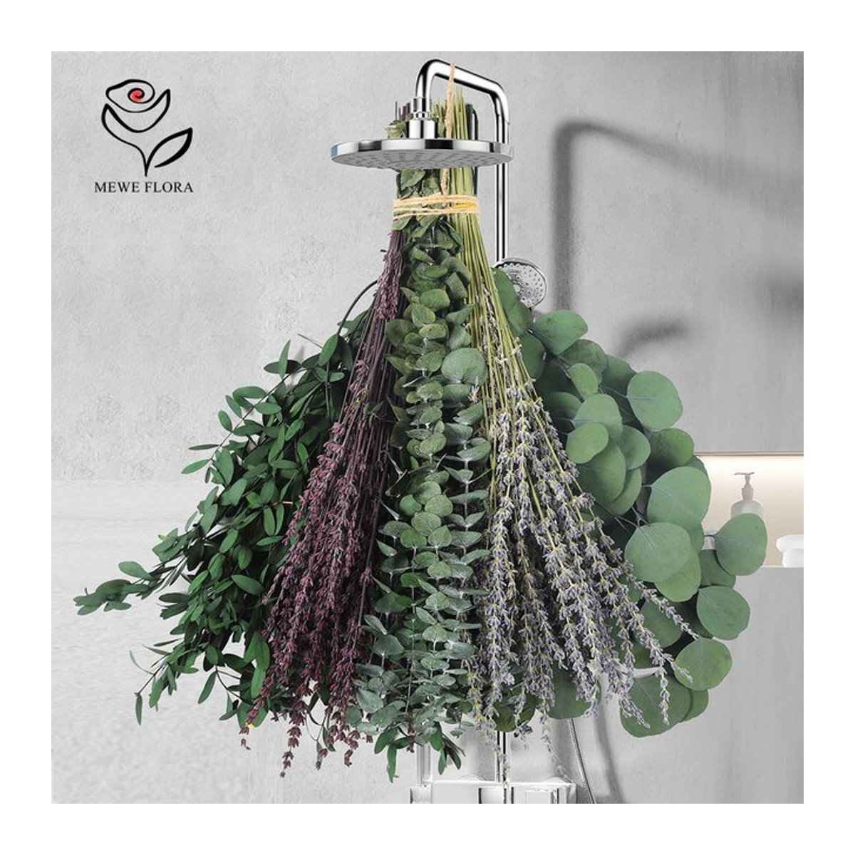 YN HI FLOWER 110 Stück gemischte getrocknete Lavendel und Eukalyptusblätter als duftendes Blumenbündel in Mehrfarben für die Dekoration im Badezimmer oder als Blumenvase-Füllstoff im Bohemian-Stil - Bild 1