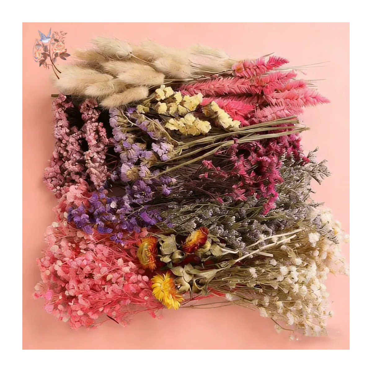 YN HI FLOWER Gemischtes Trockenblumen-Materialpaket in Box, Mehrfarbiges Mini-Bouquet für Hochzeitsdekoration und Boutonniere im Bohemian-Stil - Bild 2