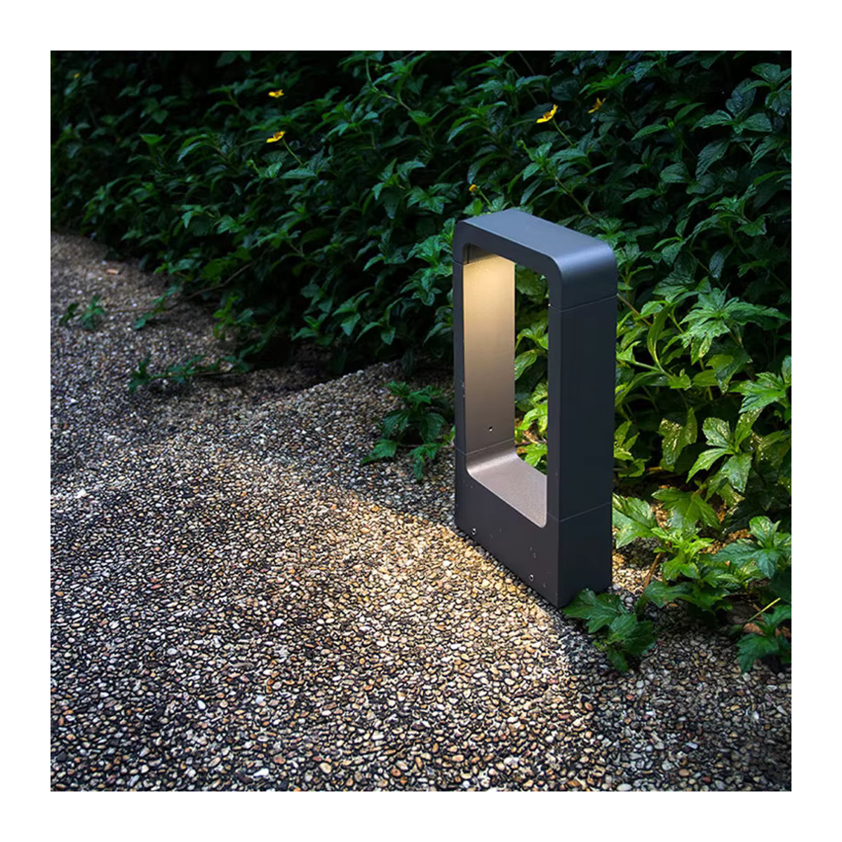 Ynhaw Moderne LED Pollerleuchte aus Aluminium in Schwarz, 10W, Warmweiß, IP65 Wasserdicht - Bild 2