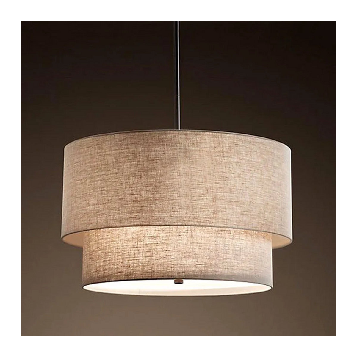 Ynhaw Pendelleuchte im modernen Landhausstil aus Leinen in Schwarz, Weiß oder Beige - Bild 1