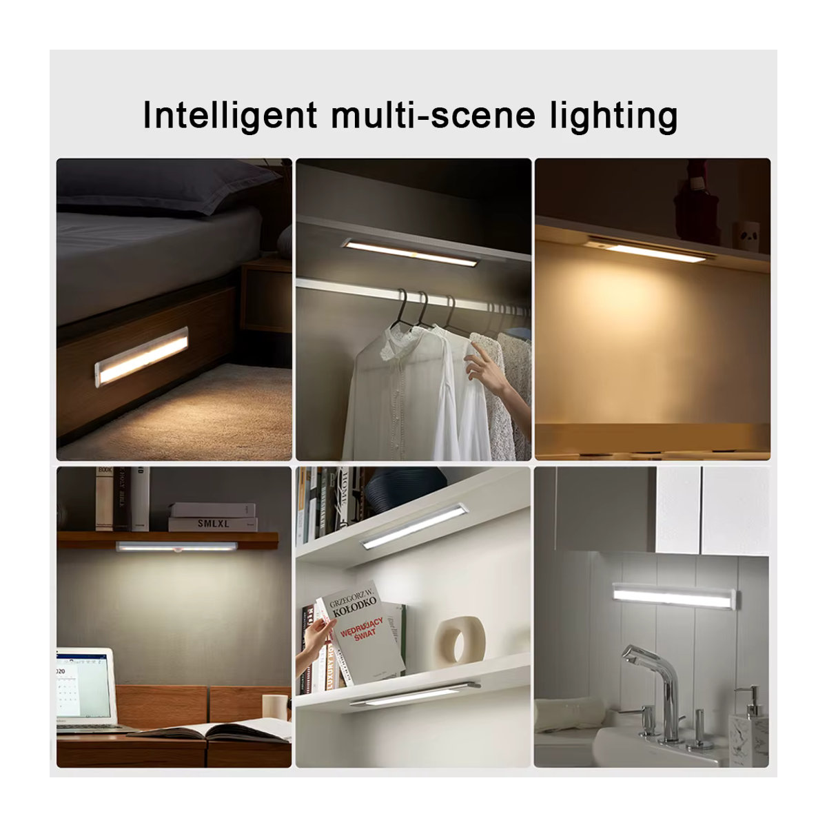 YNL Drahtlose LED Möbelbeleuchtung mit 10 LEDs und PIR Bewegungssensor in Silber - Bild 4