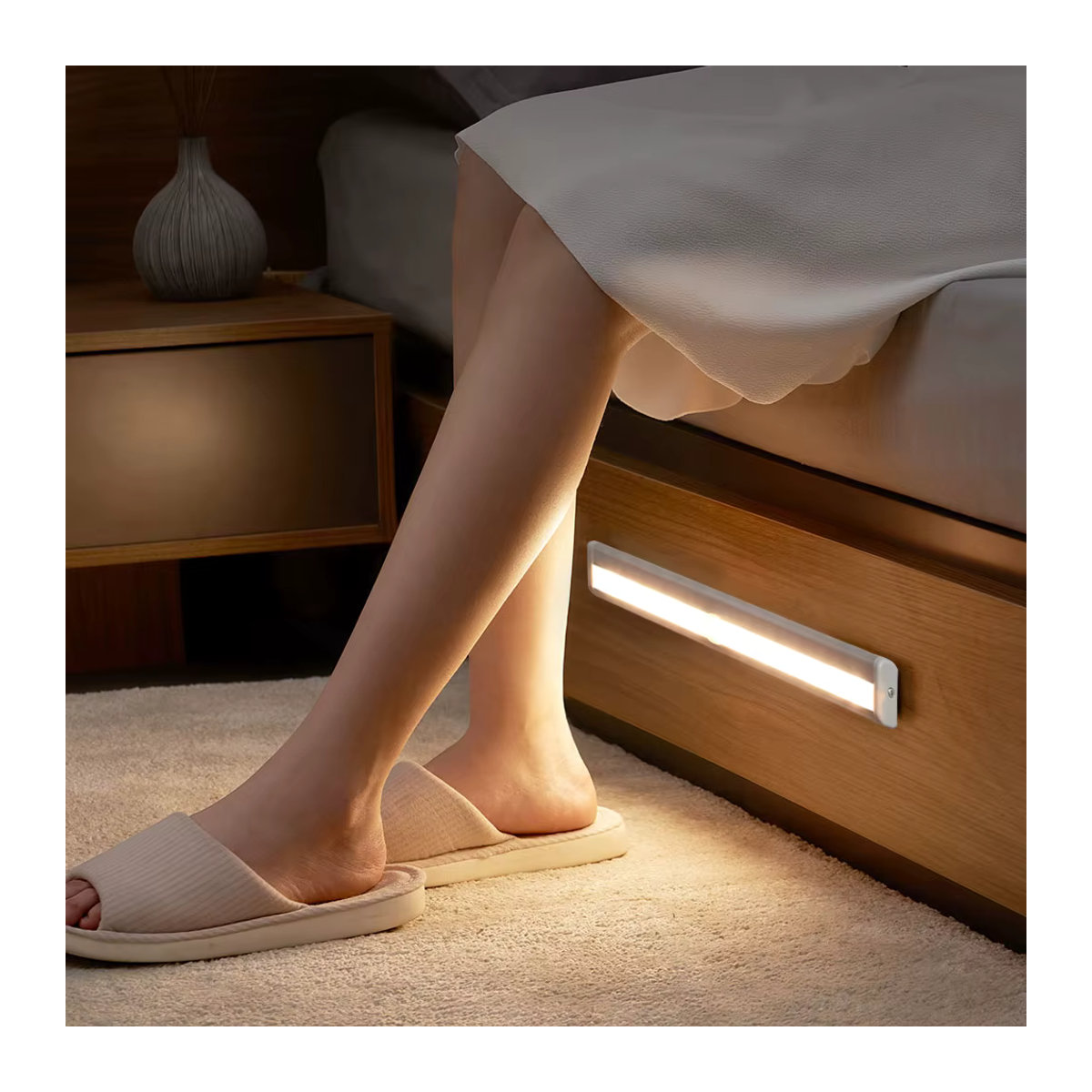 YNL Drahtlose LED Möbelbeleuchtung mit 10 LEDs und PIR Bewegungssensor in Silber - Bild 5