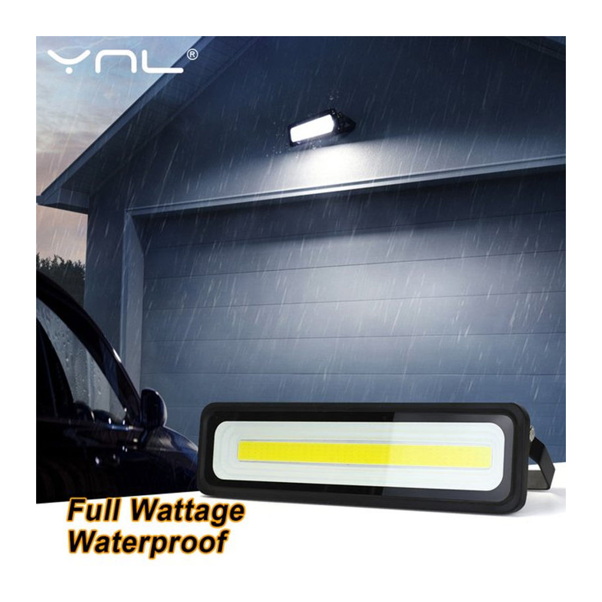 YNL LED Außenstrahler 50W COB Flutlicht in Schwarz aus Aluminium mit IP65 Wasserdichtigkeit - Bild 1