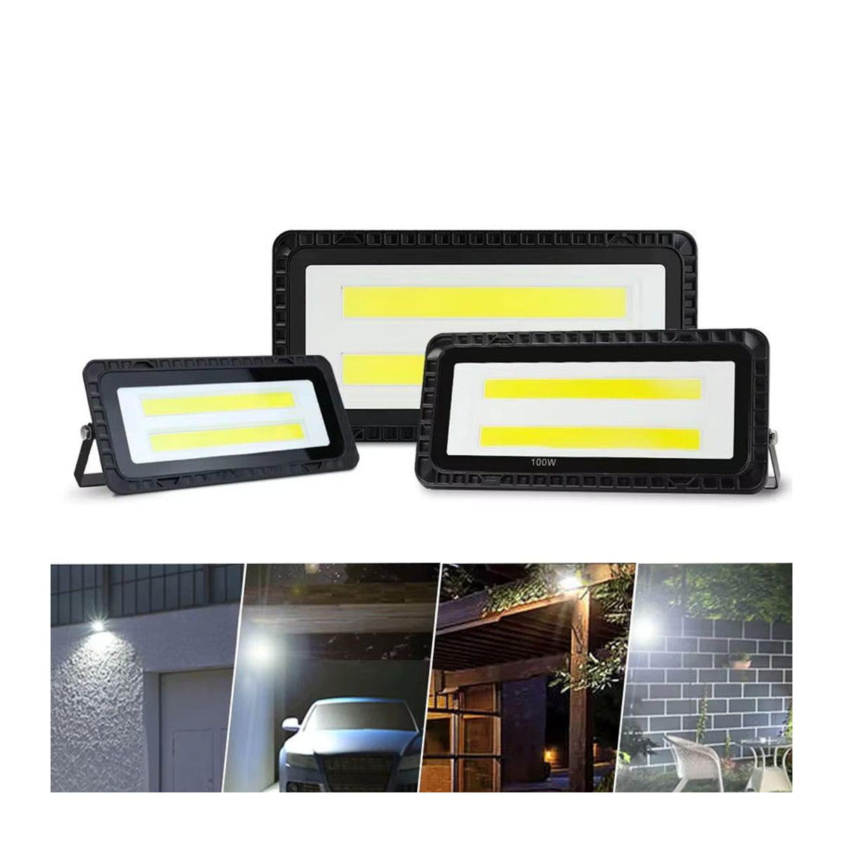 YNL LED Außenstrahler IP66 Wasserdichter COB Flutlicht Scheinwerfer aus Aluminium in Schwarz - Bild 6