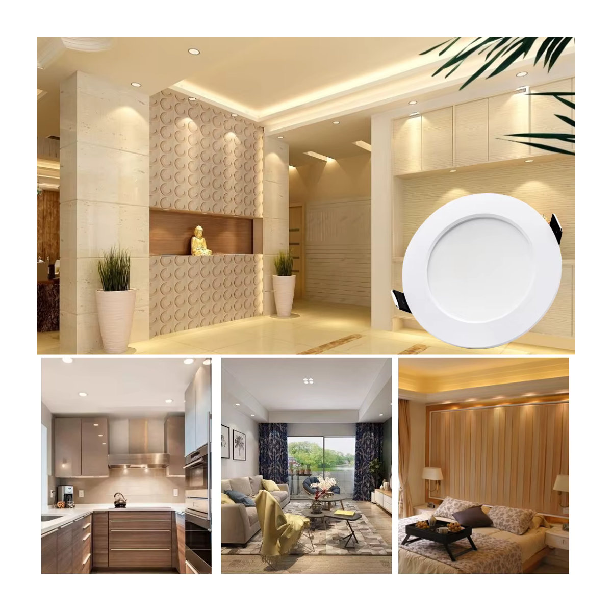 YNL LED Einbaustrahler Set 10er Pack Weiß Aluminium Wasserdicht Runde Downlights 18W AC 220V Minimalistisches Design - Bild 4