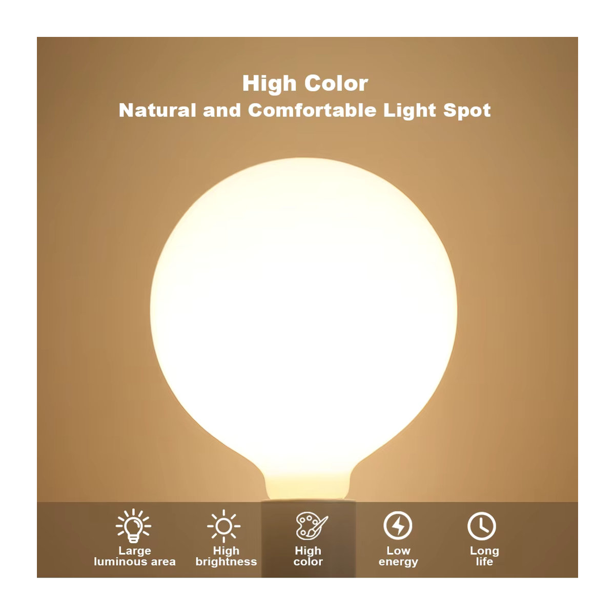 YNL LED-Glühbirne E27 G80 G95 G125 in Kaltweiß, minimalistisches Design - Bild 3