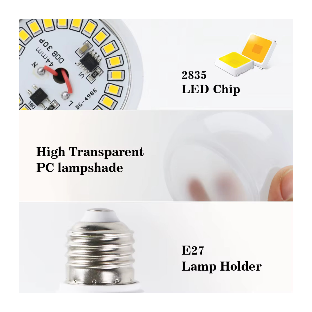 YNL LED Glühbirnen E27 Set 10er Pack für Innenbereich mit 3W bis 18W AC 220V - Bild 3