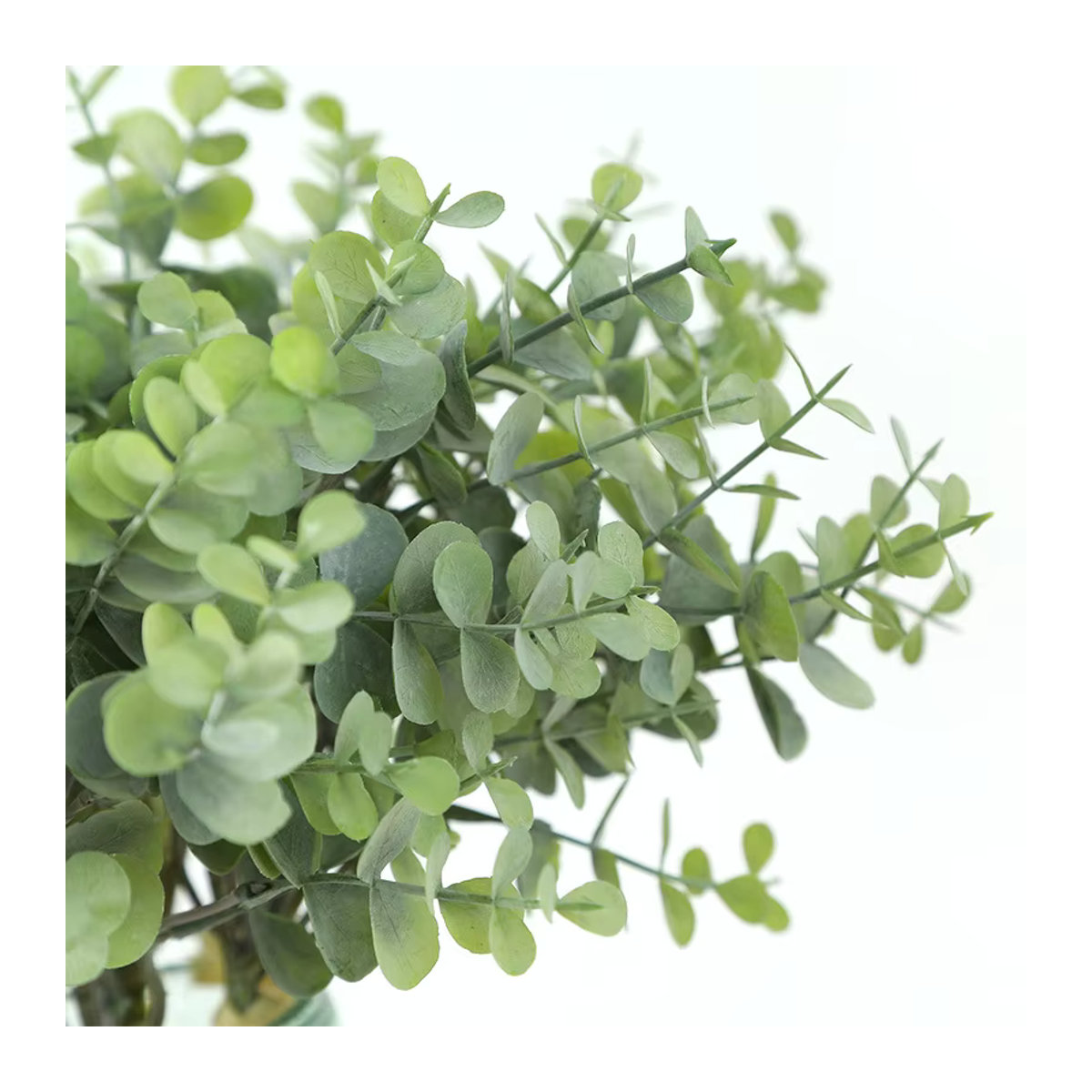 YO CHO Künstlicher Eukalyptus Blumenstrauß mit 6 Zweigen und 36 Köpfen in Grün und Orange zur Dekoration für Hochzeit und Wohnzimmer - Bild 3