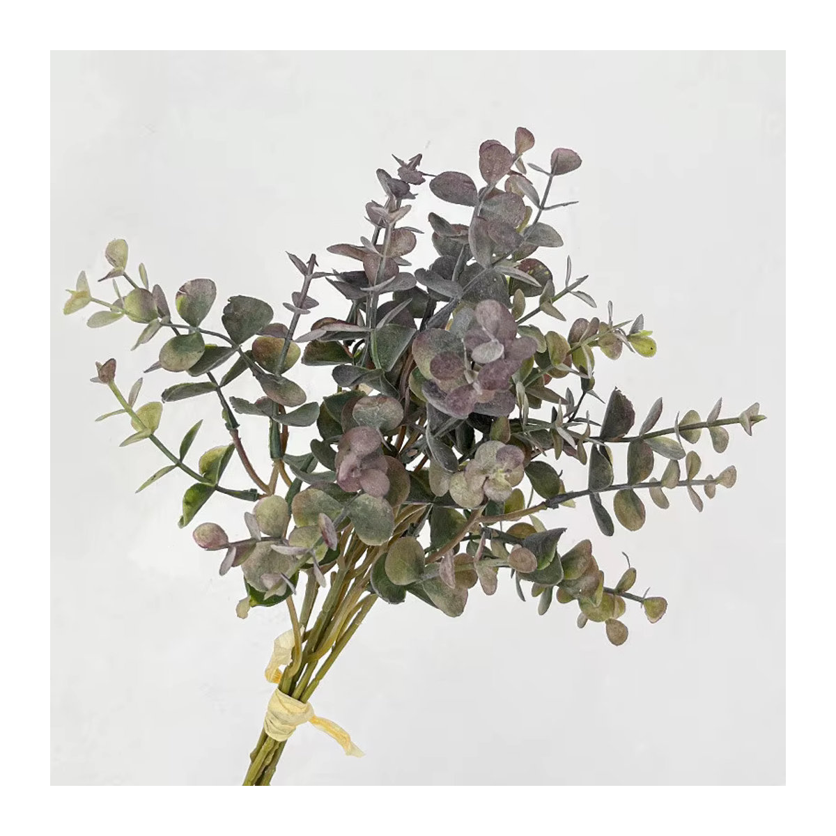 YO CHO Künstlicher Eukalyptus Blumenstrauß mit 6 Zweigen und 36 Köpfen in Grün und Orange zur Dekoration für Hochzeit und Wohnzimmer - Bild 5