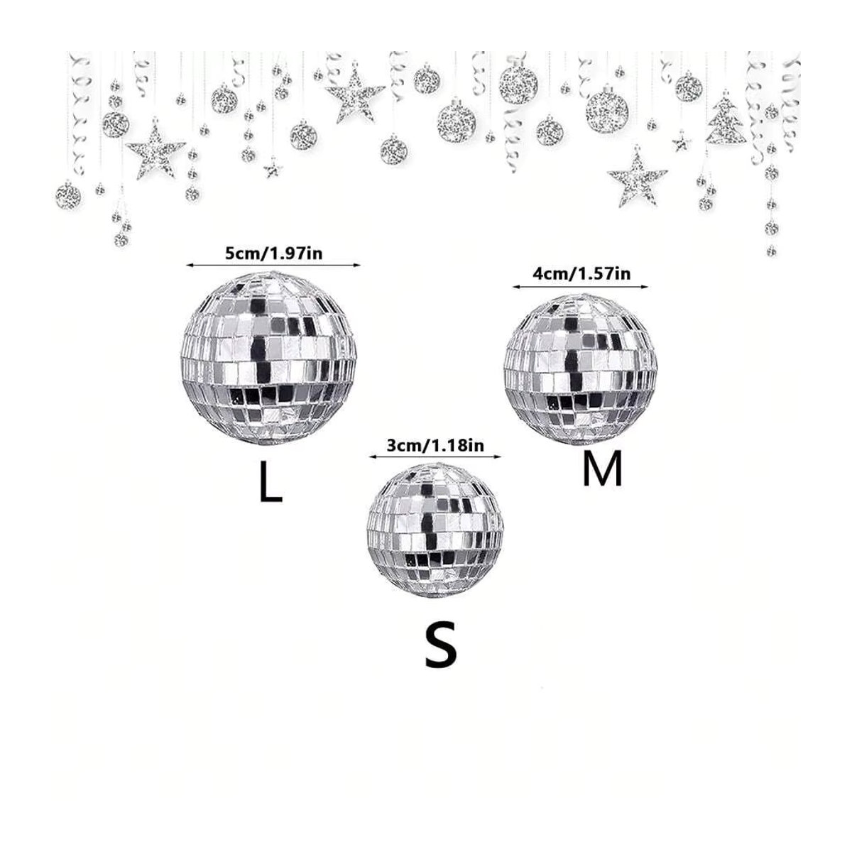 YOCITY 10er Set Mini Disco Kugel aus Glas in Silber für Party und Dekoration - Bild 6