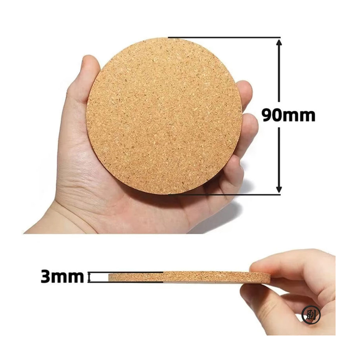 YOCITY Runde Holz Untersetzer aus Naturholz in Braun für Tassen und Gläser - Bild 6