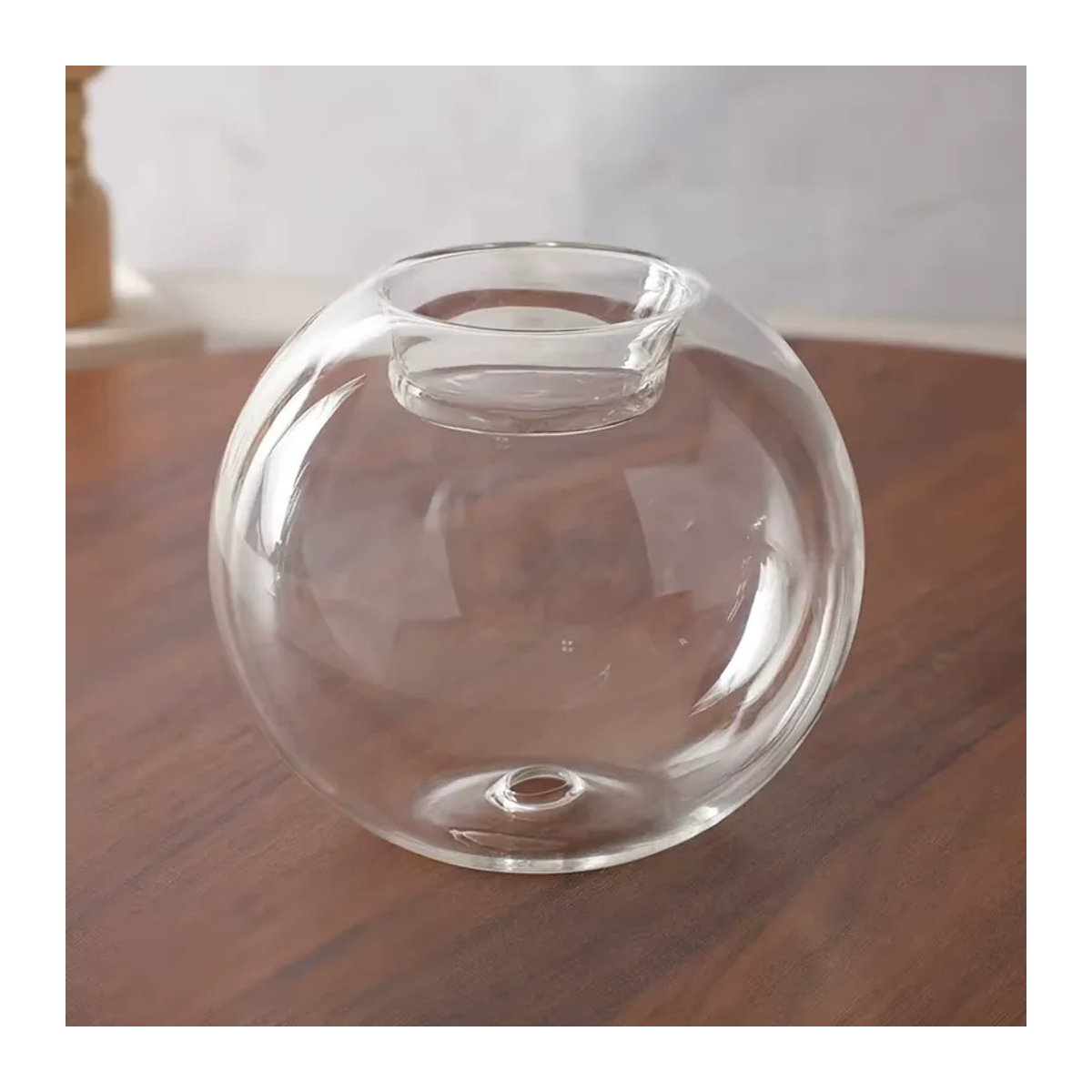 YOCITY Teelichthalter aus Glas, runder Kerzenständer in Transparent, minimalistisches Design für Hochzeit, Weihnachten und Heimdekoration - Bild 5